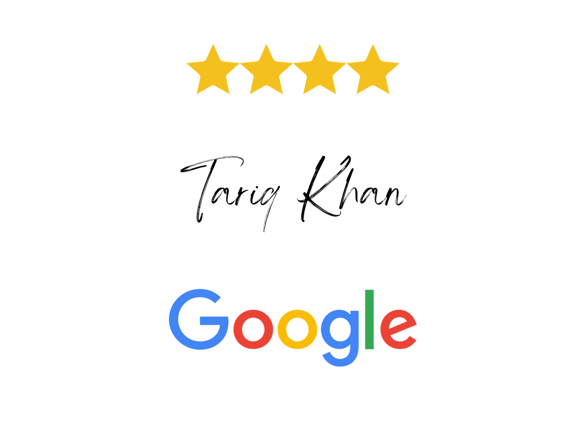 4 star review by Tariq Khan on Google